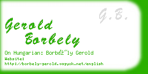 gerold borbely business card
